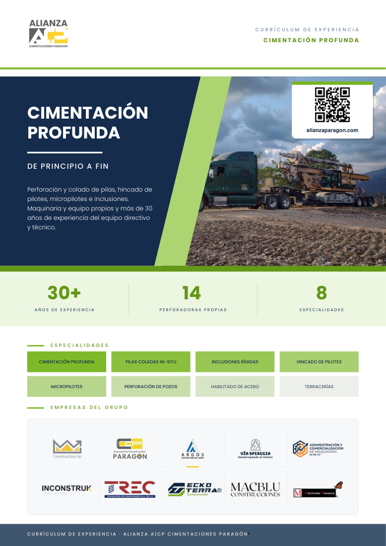 Portada del currículum de cimentaciones